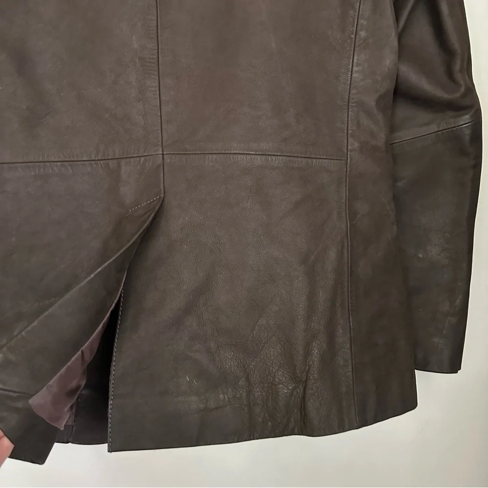 Banana Republic Brown Leather Blazer Coat